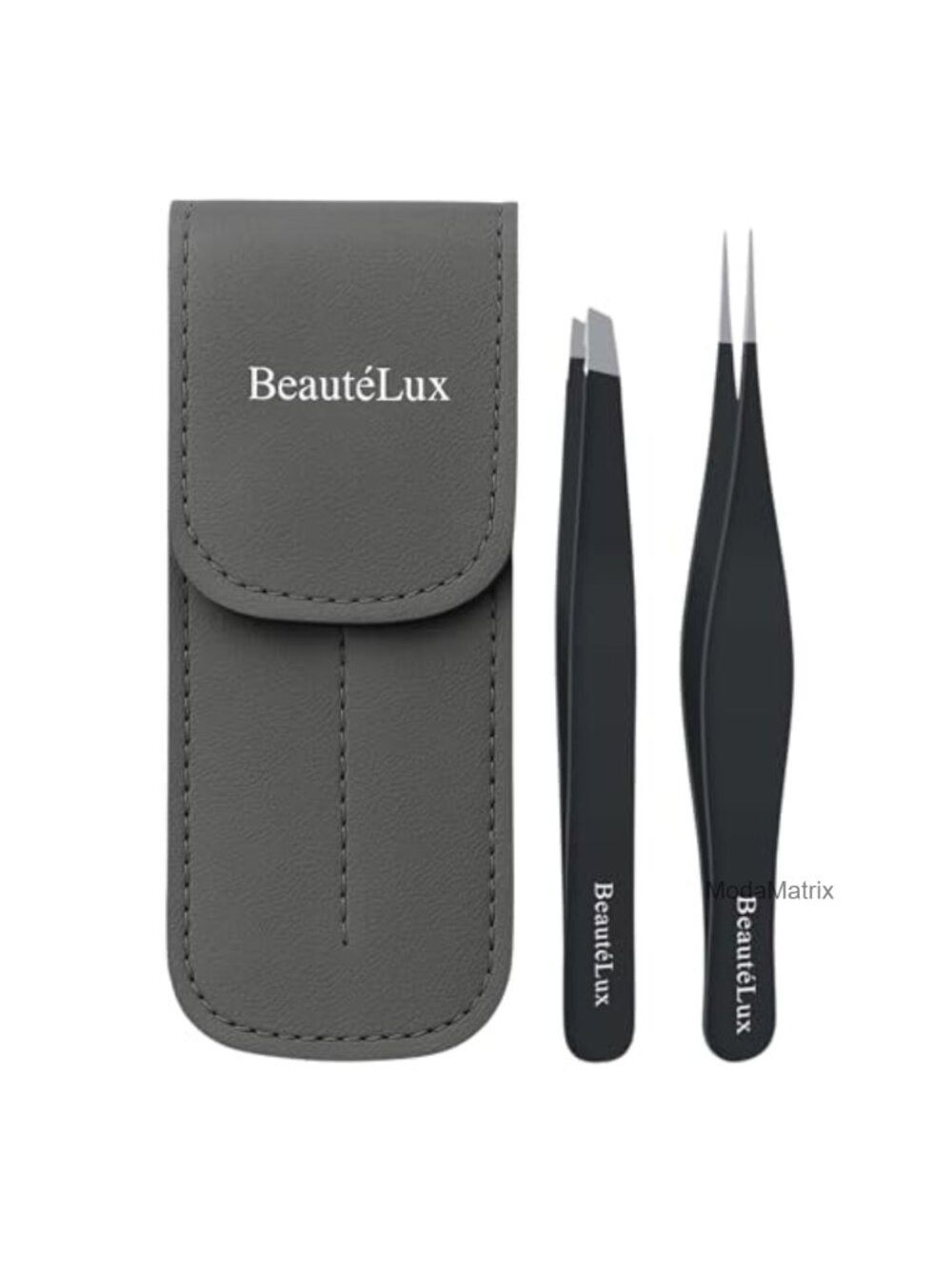Precision Tweezers Set Stainless Steel Slant Pointed Tip Eyebrow